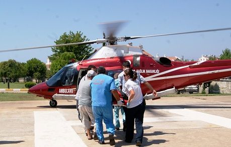 Ambulans Helikopter ile Antalyaya Sevk Edildi